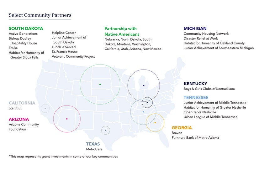 Pathward's Charitable Community Investment Map